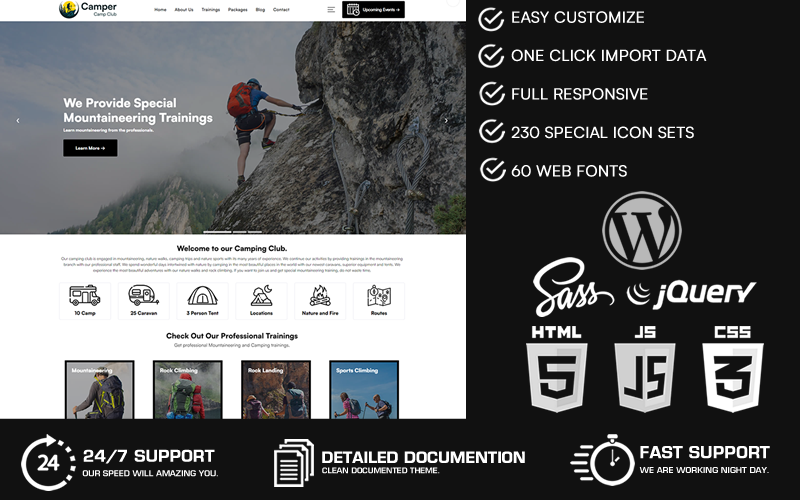 Camper - Camp Club WordPress Theme