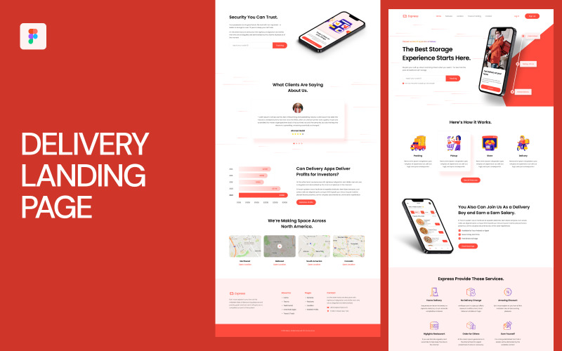 Delivery Landing Page Template UI Element