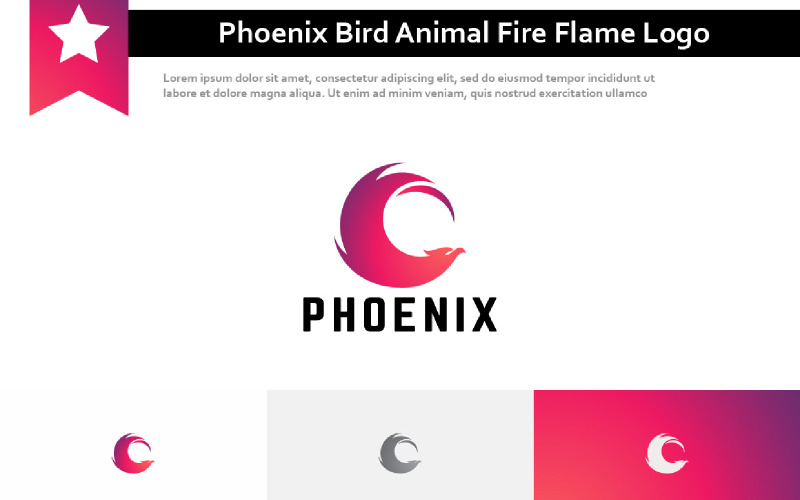 Phoenix Bird Legendary Animal Fire Flame Creature Abstract Logo Logo Template