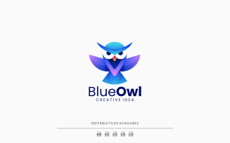 Blue Owl Gradient Logo Style