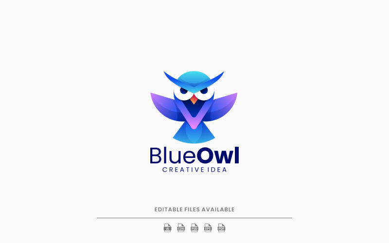 Blue Owl Gradient Logo Style Logo Template