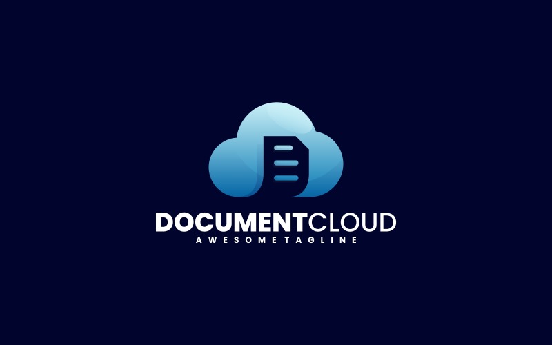 Document Cloud Gradient Logo Logo Template