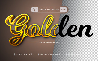 Golden - Editable Text Effect, Font Style, Design Illustration