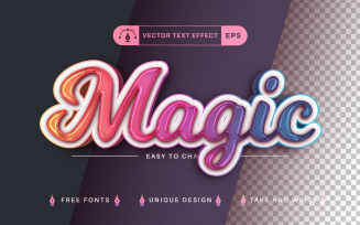 Magic Unicorn - Editable Text Effect, Font Style, Design Illustration