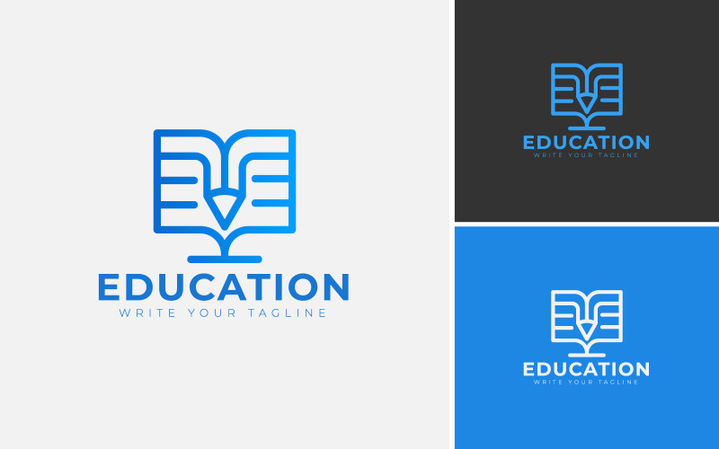 Minimal Education Logo Design Template. Academy Logo Vector For Graduation, Pen, Pencil, Book,. Logo Template