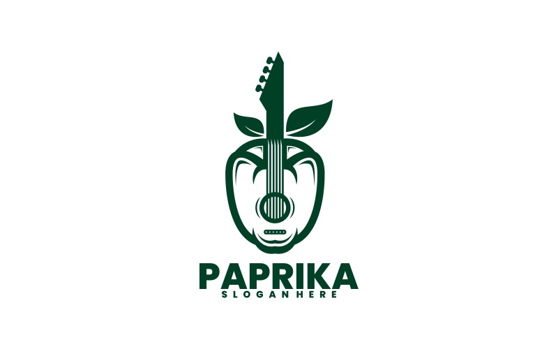Paprika Guitar Simple Logo Logo Template