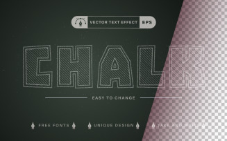 School Chalk - Editable Text Effect, Font Style, Design Illustration