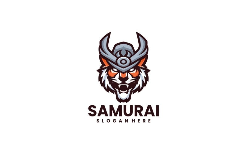 Tiger Samurai Simple Logo Logo Template