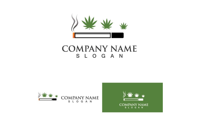 Cannabis Smoke Leaf Logo Vector 1 Logo Template