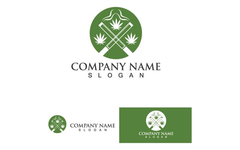 Cannabis Smoke Leaf Logo Vector37 Logo Template