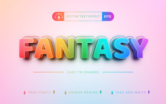 Fantasy Unicorn - Editable Text Effect, Font Style, Design Illustration