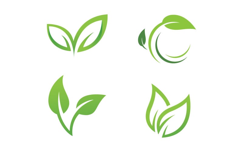 Green Nature Leaf logo template. Vector illustration. V10 Logo Template