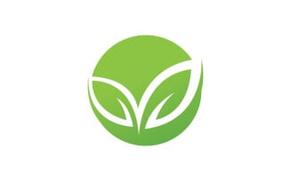 Green Nature Leaf logo template. Vector illustration. V5