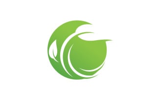 Green Nature Leaf logo template. Vector illustration. V6