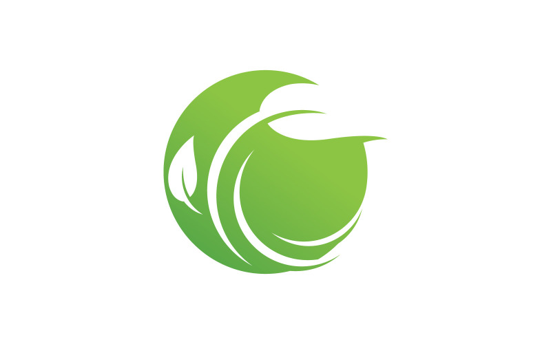 Green Nature Leaf logo template. Vector illustration. V6 Logo Template