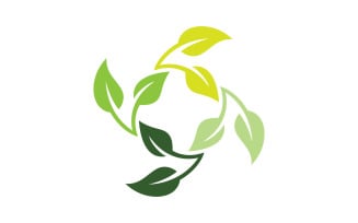 Green Nature Leaf logo template. Vector illustration. V8