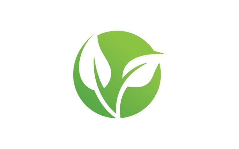 Green Nature Leaf logo template. Vector illustration. V9 Logo Template