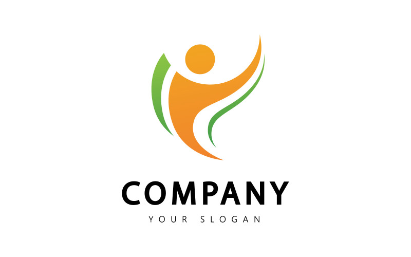Healthy People logo template. Vector illustration. V1 Logo Template