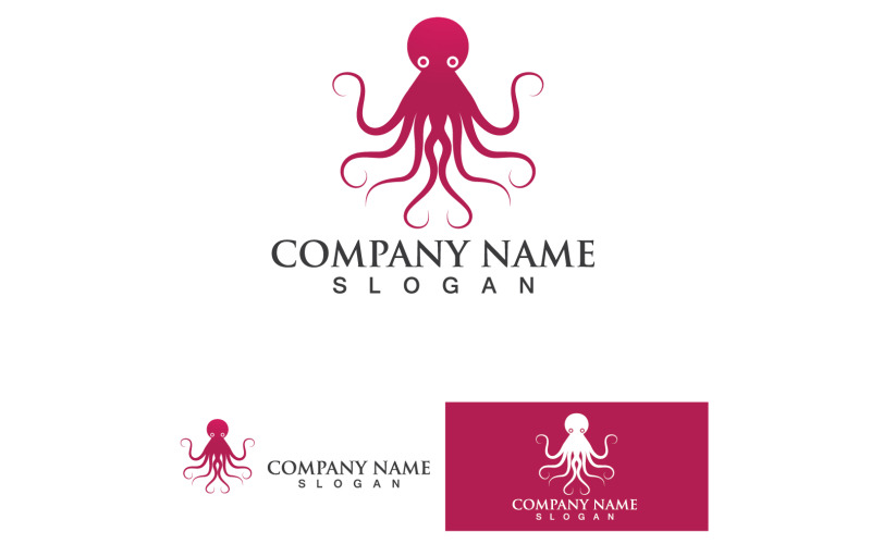 Octopus Animal Logo Vector 6 Logo Template