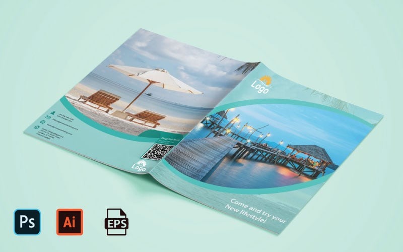 Creative Corporate Bifold Brochure Template - Brochure Corporate Identity