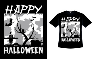 Halloween T-shirt Design with Scarecrow