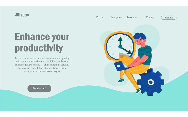 Productivity Concept for Landing Page Illustration