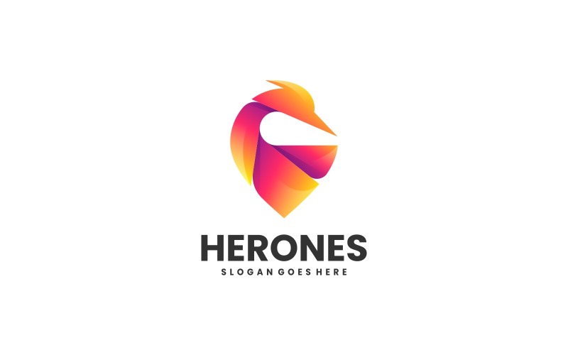 Heron Gradient Colorful Logo 1 Logo Template
