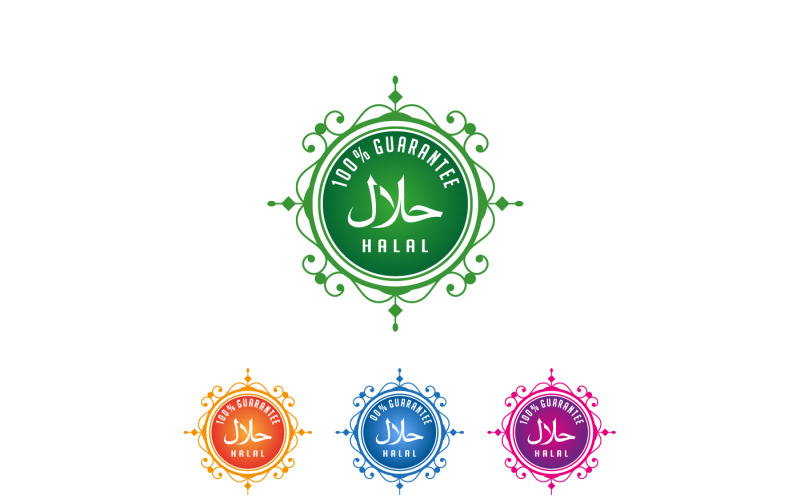 Trendy Style Halal Label Design Template Logo Template