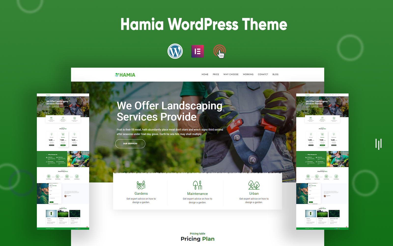 Hamia- Creative  Green Tree One page WordPress Theme