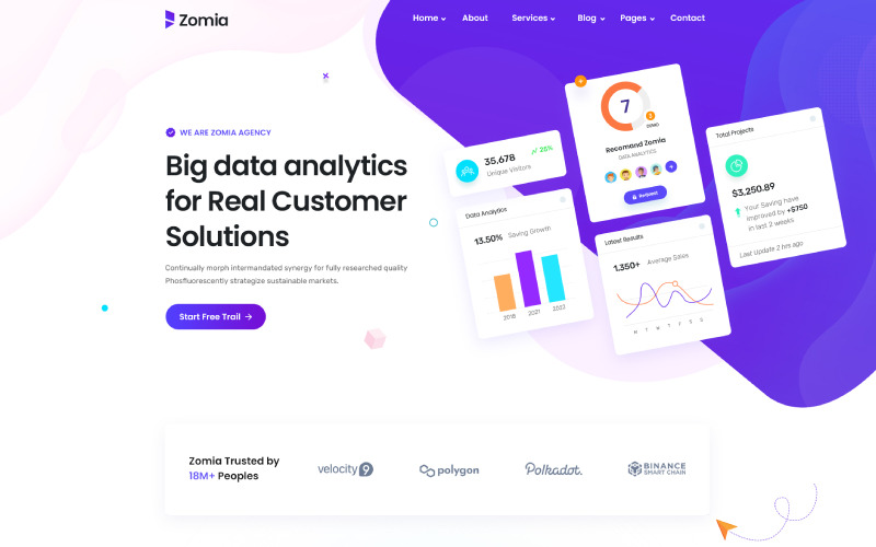 Zomia Data Analytics HTML5 Template Website Template