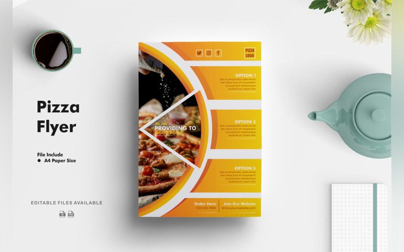 Pizza Food Flyer Template Corporate Identity
