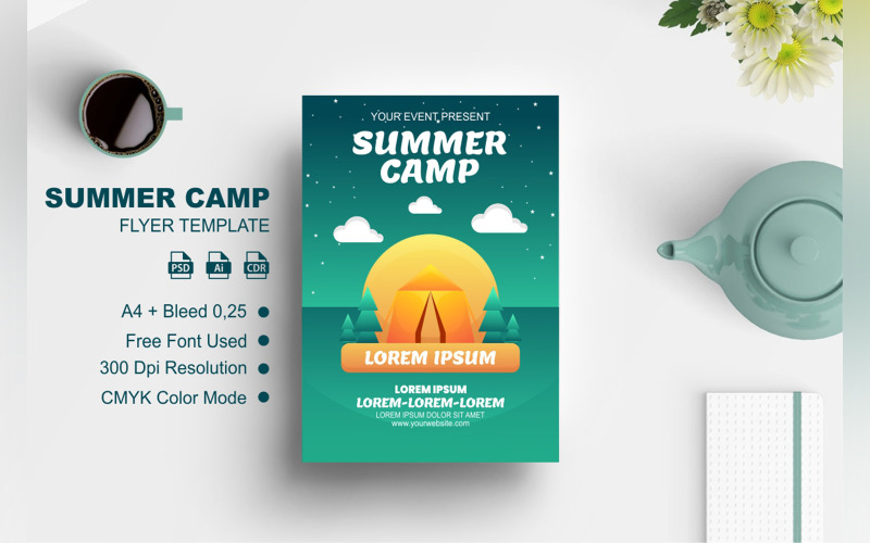 Summer Camp Flyer Template 2 Corporate Identity