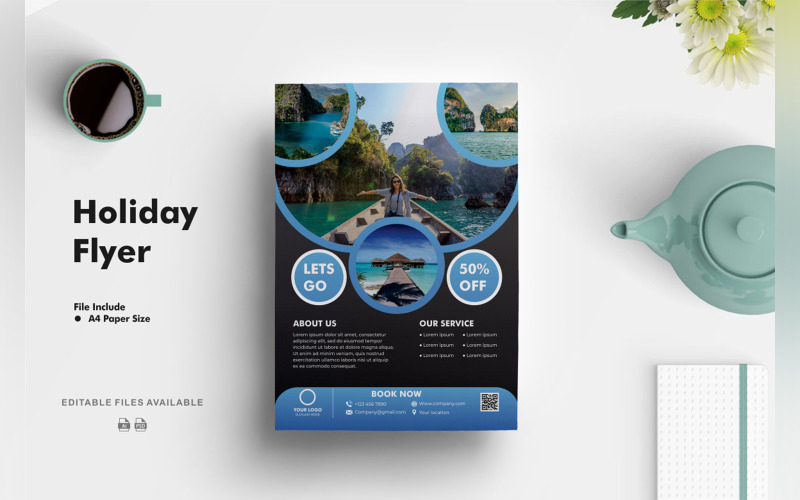 Travel Holiday Flyer Design Corporate Identity
