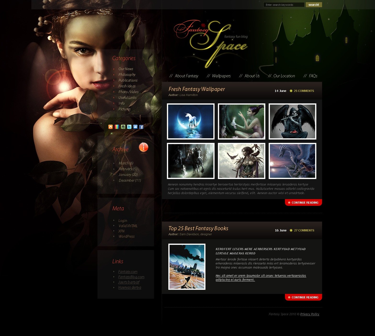 Artist Portfolio WordPress Theme 27516