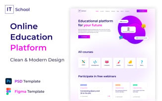 IT School - Online Education Platform PSD Template