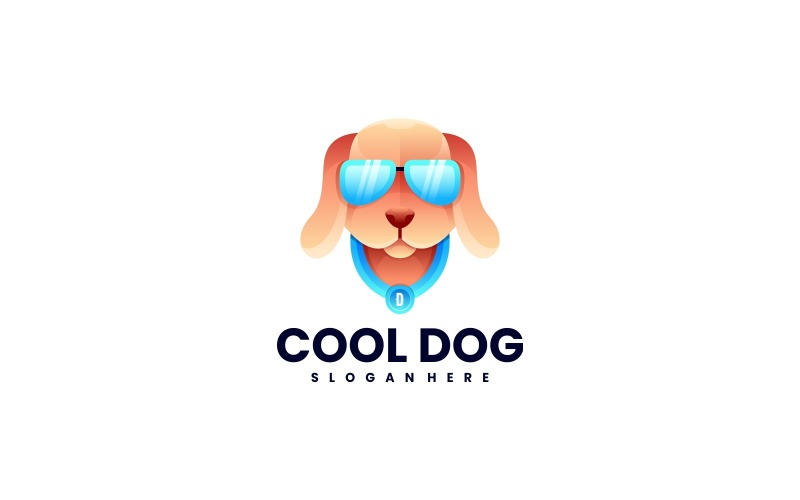 Cool Dog Gradient Logo Style Logo Template