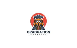 Graduation Puppy Cartoon Logo