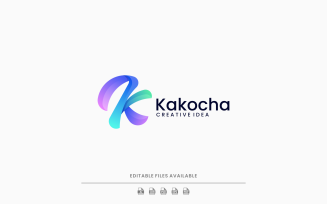 Letter K Gradient Logo Design
