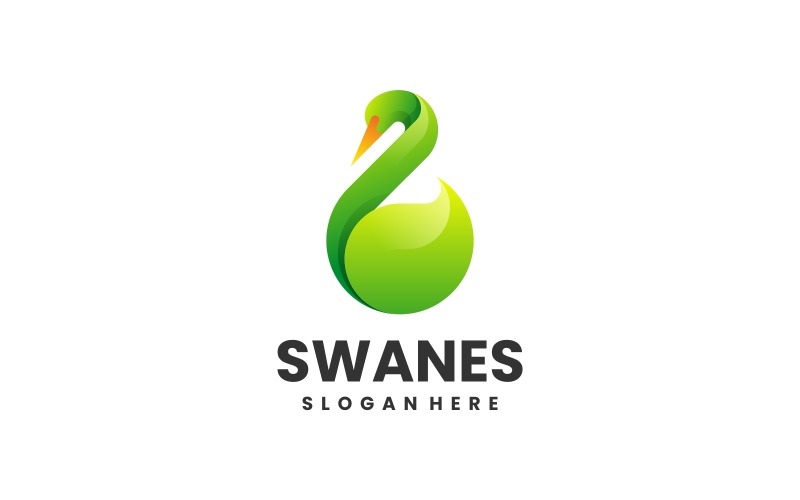 Nature Swan Gradient Logo Design Logo Template