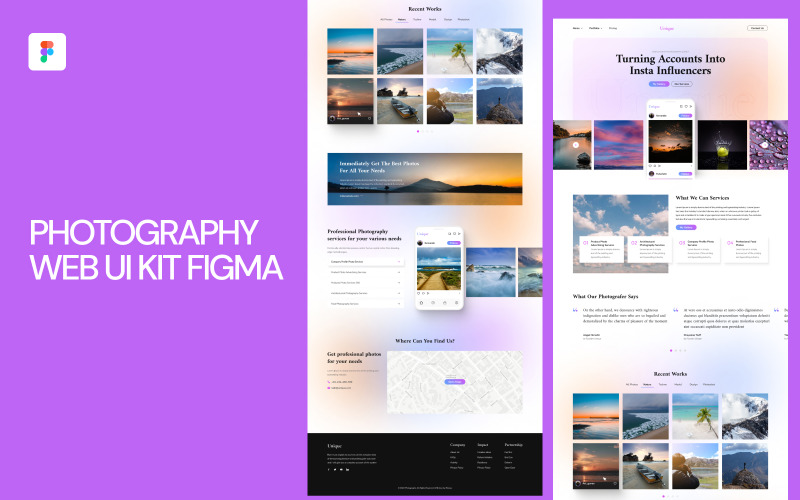 Photography Web UI Kit Figma UI Element
