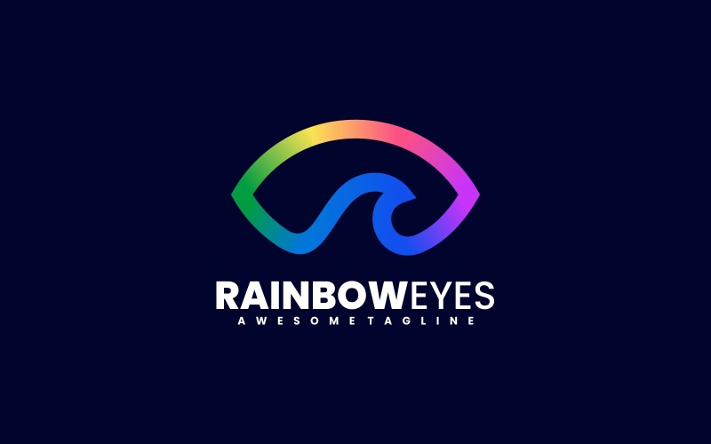 Rainbow Eye Line Art Logo Logo Template