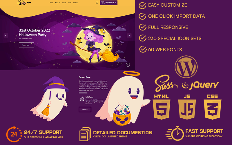 Hallo - Halloween WordPress Theme