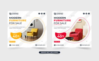 Furniture advertisement template vector