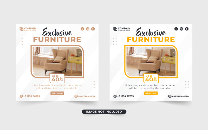 Furniture sale web banner vector design Social Media