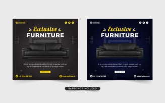 Modern furniture sale banner vector