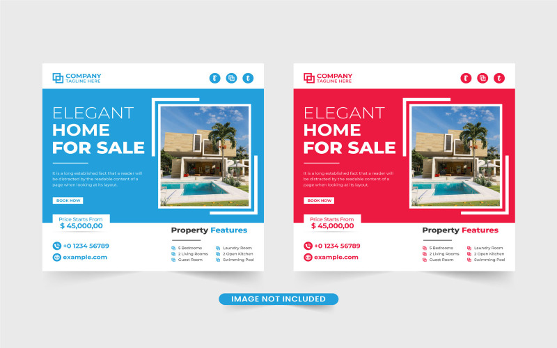 Simple home selling business template Social Media