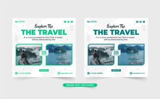Tour and travel planner template vector