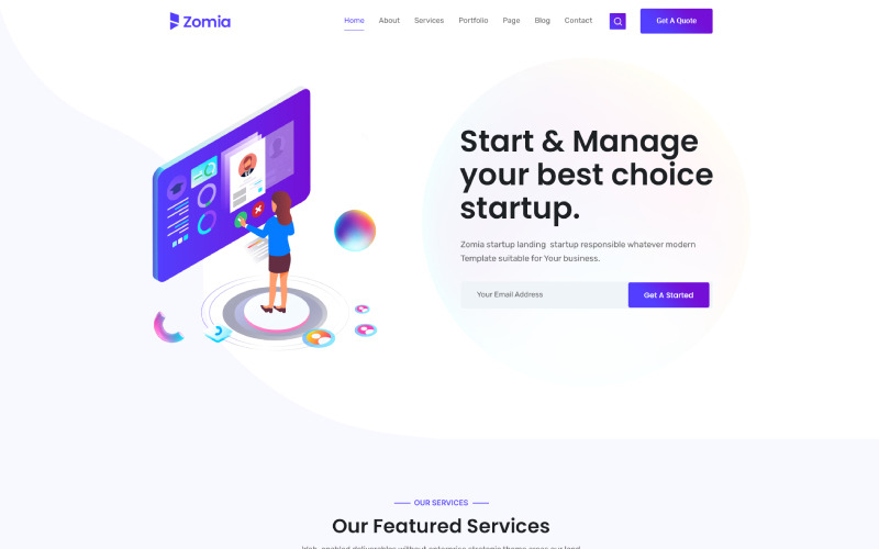 Zomia Startup Agency Bootstrap HTML5 Website Template