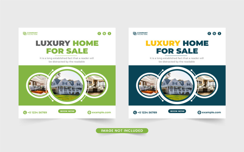 Home selling business template vector Social Media