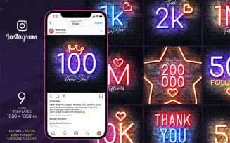 Thank You Neon Instagram Posts
